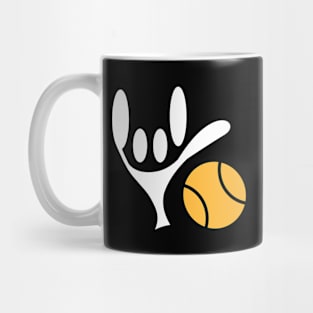 ASL Sign Language Love Tennis Mug